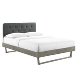 Bridgette Wood King Platform Bed With Angular Frame by Lefancy