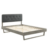 Bridgette Wood King Platform Bed With Angular Frame by Lefancy