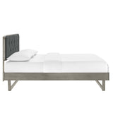 Bridgette Wood King Platform Bed With Angular Frame by Lefancy