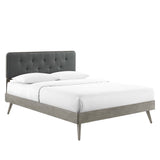 Bridgette Wood King Platform Bed With Splayed Legs by Lefancy