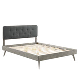 Bridgette Wood King Platform Bed With Splayed Legs by Lefancy