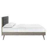 Bridgette Wood King Platform Bed With Splayed Legs by Lefancy