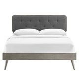 Bridgette Wood King Platform Bed With Splayed Legs by Lefancy