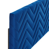 Mercy Chevron Tufted Performance Velvet Twin Headboard by Lefancy