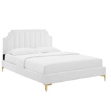 Sienna Performance Velvet Queen Platform Bed by Lefancy