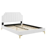 Sienna Performance Velvet Queen Platform Bed by Lefancy