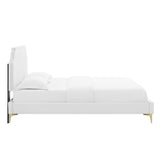 Sienna Performance Velvet Queen Platform Bed by Lefancy