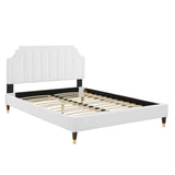 Sienna Performance Velvet Queen Platform Bed by Lefancy