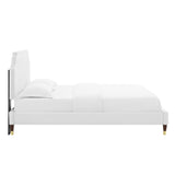 Sienna Performance Velvet Queen Platform Bed by Lefancy