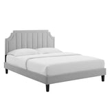 Sienna Performance Velvet Queen Platform Bed by Lefancy