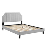 Sienna Performance Velvet Queen Platform Bed by Lefancy