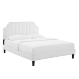 Sienna Performance Velvet Queen Platform Bed by Lefancy