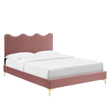 Current Performance Velvet Twin Platform Bed by Lefancy