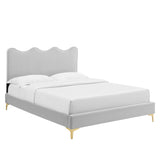 Current Performance Velvet Twin Platform Bed by Lefancy