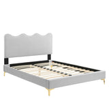 Current Performance Velvet Twin Platform Bed by Lefancy