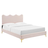 Current Performance Velvet Twin Platform Bed by Lefancy