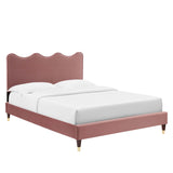 Current Performance Velvet Twin Platform Bed by Lefancy