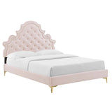 Gwyneth Tufted Performance Velvet Queen Platform Bed by Lefancy