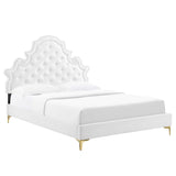 Gwyneth Tufted Performance Velvet Queen Platform Bed by Lefancy