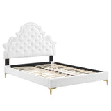 Gwyneth Tufted Performance Velvet Queen Platform Bed by Lefancy