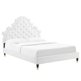 Gwyneth Tufted Performance Velvet Queen Platform Bed by Lefancy