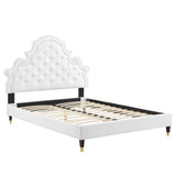 Gwyneth Tufted Performance Velvet Queen Platform Bed by Lefancy