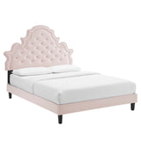 Gwyneth Tufted Performance Velvet Queen Platform Bed by Lefancy