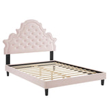 Gwyneth Tufted Performance Velvet Queen Platform Bed by Lefancy