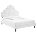 Gwyneth Tufted Performance Velvet Queen Platform Bed by Lefancy