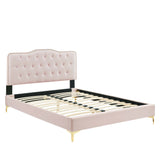 Amber Performance Velvet Queen Platform Bed by Lefancy