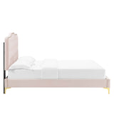 Amber Performance Velvet Queen Platform Bed by Lefancy