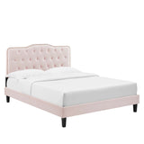 Amber Performance Velvet Queen Platform Bed by Lefancy