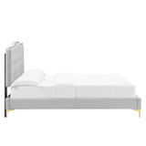 Amber Tufted Performance Velvet Twin Platform Bed by Lefancy