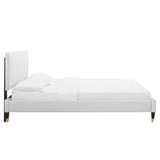 Peyton Performance Velvet Twin Platform Bed by Lefancy