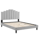 Elise Performance Velvet Twin Platform Bed by Lefancy