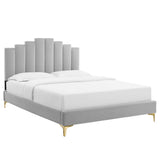 Elise Performance Velvet Twin Platform Bed by Lefancy