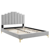 Elise Performance Velvet Twin Platform Bed by Lefancy