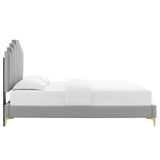 Elise Performance Velvet Twin Platform Bed by Lefancy