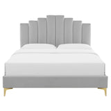 Elise Performance Velvet Twin Platform Bed by Lefancy