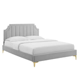 Sienna Performance Velvet Twin Platform Bed by Lefancy