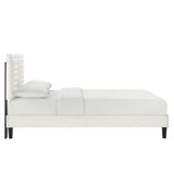 Sofia Channel Tufted Performance Velvet Queen Platform Bed by Lefancy