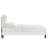 Yasmine Channel Tufted Performance Velvet Queen Platform Bed by Lefancy