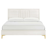 Sofia Channel Tufted Performance Velvet Queen Platform Bed by Lefancy