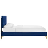 Yasmine Channel Tufted Performance Velvet Queen Platform Bed by Lefancy