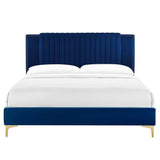 Zahra Channel Tufted Performance Velvet Twin Platform Bed by Lefancy