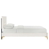 Yasmine Channel Tufted Performance Velvet Twin Platform Bed by Lefancy