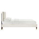 Zahra Channel Tufted Performance Velvet Twin Platform Bed by Lefancy