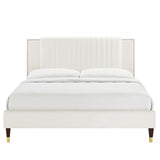 Zahra Channel Tufted Performance Velvet Twin Platform Bed by Lefancy