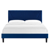 Yasmine Channel Tufted Performance Velvet Twin Platform Bed by Lefancy