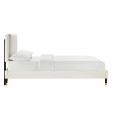 Zahra Channel Tufted Performance Velvet King Platform Bed by Lefancy